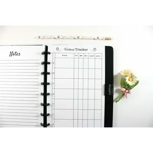 Workout Tracker Inserts for Half Letter Discbound Planners, Fits with Circa Junior Calendar, Arc by Staples, TUL Junior Academic, HALF Letter Size (5.5'' x 8.5'')