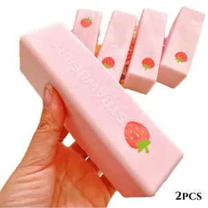 2-Pack Slow Rise Soft Strawberry Stick & Butter Stress Ball, Food-Shaped Squishy Fidget Toy for Anxiety Relief, Sensory Focus Toy, Party Favor Gift for Adults Kids