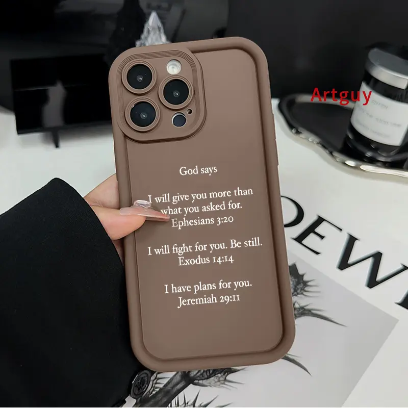 1.2mm Thick Soft Silicone Protective Casing for iPhone Series - God Prayer Promise Themed, Full Body Anti-Drop, Durable, Fashion Gift (Fits 17 Air,16 Pro Max,15 Plus,16E,14,13,12,11,XS,XR,Mini) Mobile Phone Accessory