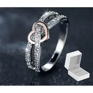 Infinite Heart-Shaped Promise Ring round Split Handle Women's, Mother's Day Gift for Her Jewelry