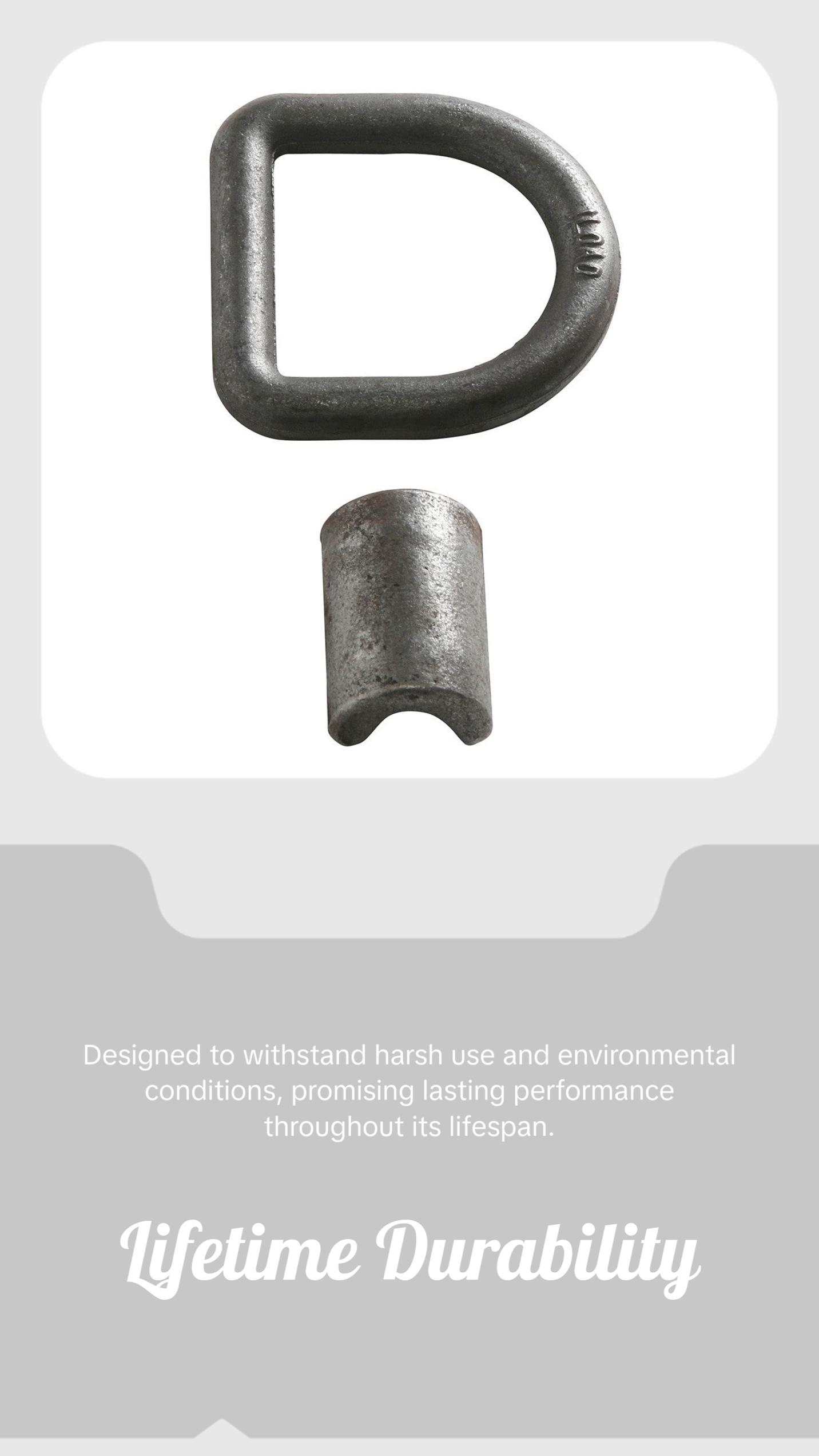 5/8" Forged Weld-On D-Ring - 6,300 lbs.