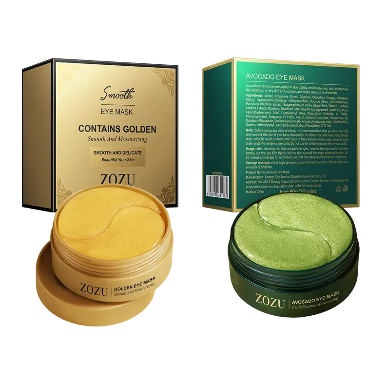 Avocado & Golden Eye Mask Set, Hydrating Under Eye Patches for Puffiness & Dry Skin, Gentle Soothing Moisturizer for Daily Face Care, Lightweight