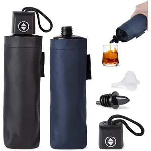 2 Pack Umbrella Flask (28 oz Total) Hidden Liquor Flasks for Women, Smuggling Kit for Cruise Concert Sports Events with Funnel, Spout & Safety Stickers