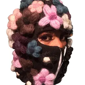 Crochet Flower Balaclava