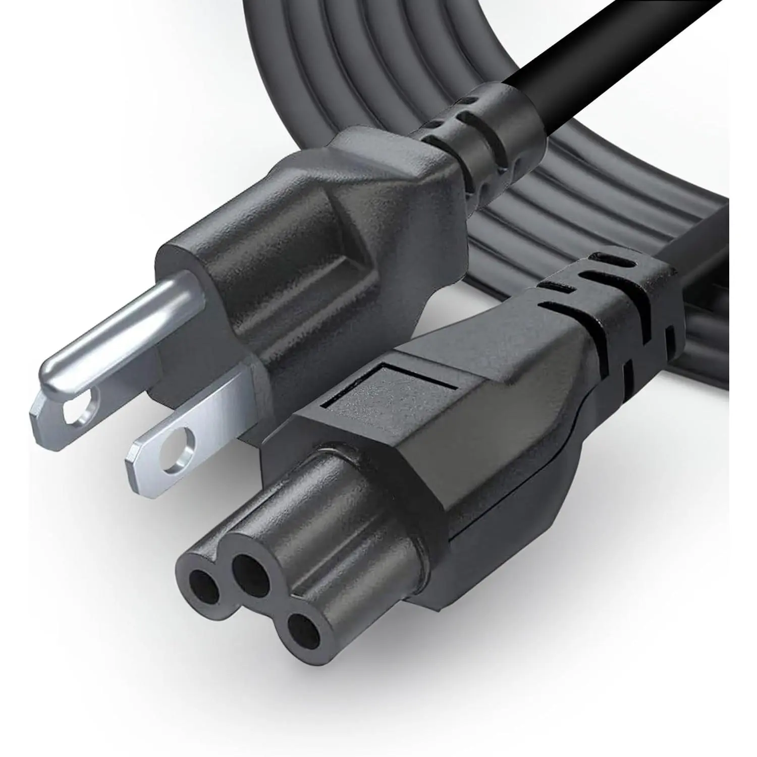 3 Prong AC Laptop Power Cord 5Ft Universal Power Cable | 125V | for Dell HP LG Lenovo Asus Acer Toshiba Sony Laptops/Notebooks, Monitors, Printers, Scanners NEMA 5-15P to C5 Power Cable