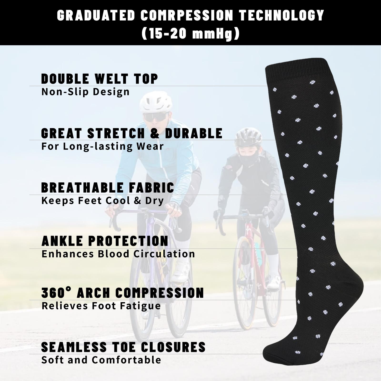 MhzyCaus 6 Pairs Women's Halloween Funny Pattern Compression Socks, Soft Breathable Support Socks, Moisture-Wicking for Costume Style, Party Looks & Seasonal Wear