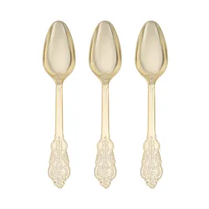 Shiny Baroque Gold Plastic Spoons