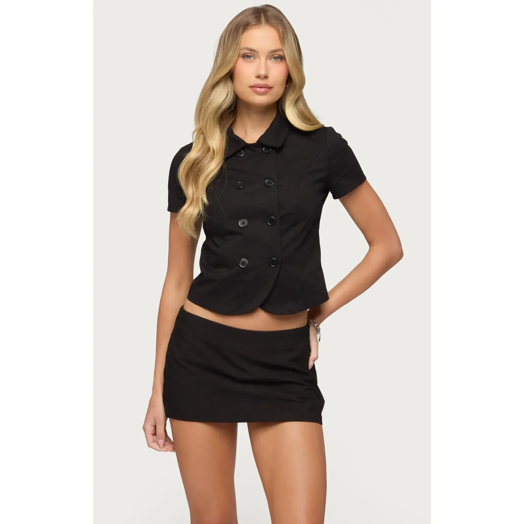 Edikted Women's Pilar Short Sleeve Cotton Trench Shirt