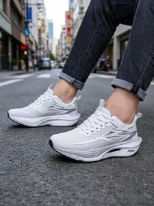Lightweight Colorblock Running Shoes, Professional Long-Distance Racing Sneakers, Sporty Design, All-Season Casual Footwear, Workout Sneakers