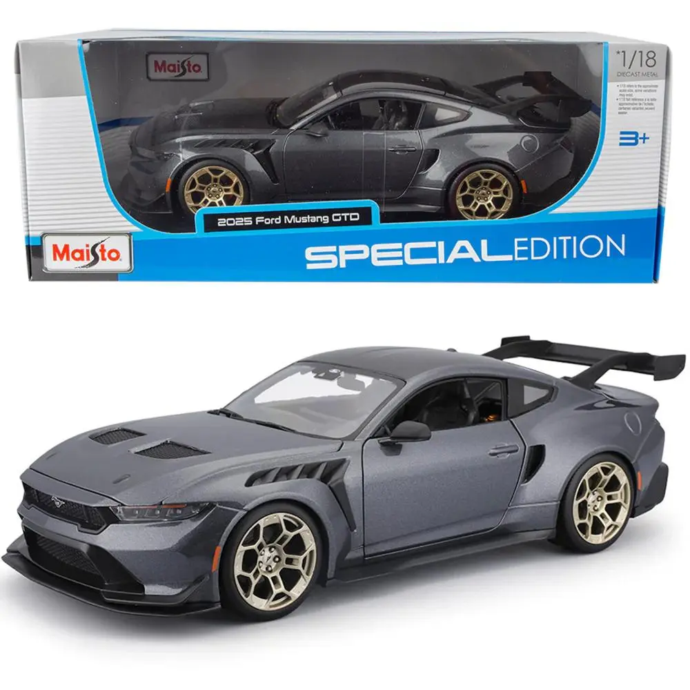 Maisto 1:18 Scale 2025 Ford Mustang GTD Gray Diecast Model Car