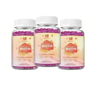 Biotin Gummies 10000mcg for Hair Growth, Glowing Skin & Strong Nails | Collagen + Keratin + Hyaluronic Acid Beauty Supplements – 60 Count
