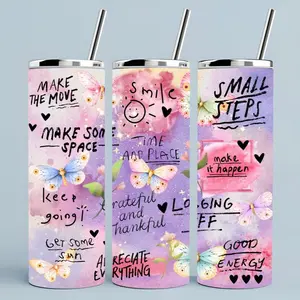 Small steps | 20oz sublimation tumbler transfer print out Bottle Drinkware 20 oz floral design
