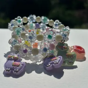 Kandi Kid Flower & Charm Bracelets Set of 4