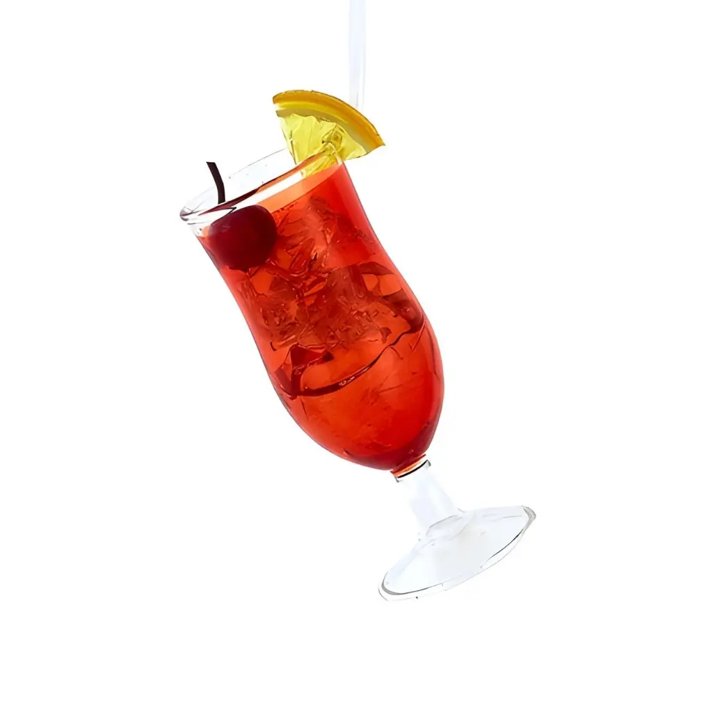 Red Tropical Drink Glass Ornament