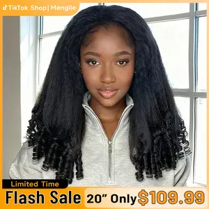 [250% Density] Menglle Yaki Straight With Burmese Curl 13x4 Lace Front Wig Pre Cut Lace Glueless Ready to Wear Human Hair Wigs#springfresh#GiftedInLove