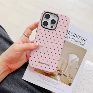 Polka dot pattern Luxury Clmj Phone Case Suitable For iPhone 17 16 16E 15 14 13 12 11 Pro Max Air X XR XSMAX 8 7 Plus Anti-Shock Hard PC Double-layer Back Cover