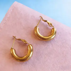 Minimalist Gold Hoop Earrings, Lightweight Stackable Hypoallergenic Earrings, Daily Everyday Wear Fashion Costume Jewelry, Gold Plated Hoop, Huggie Hoop Earrings