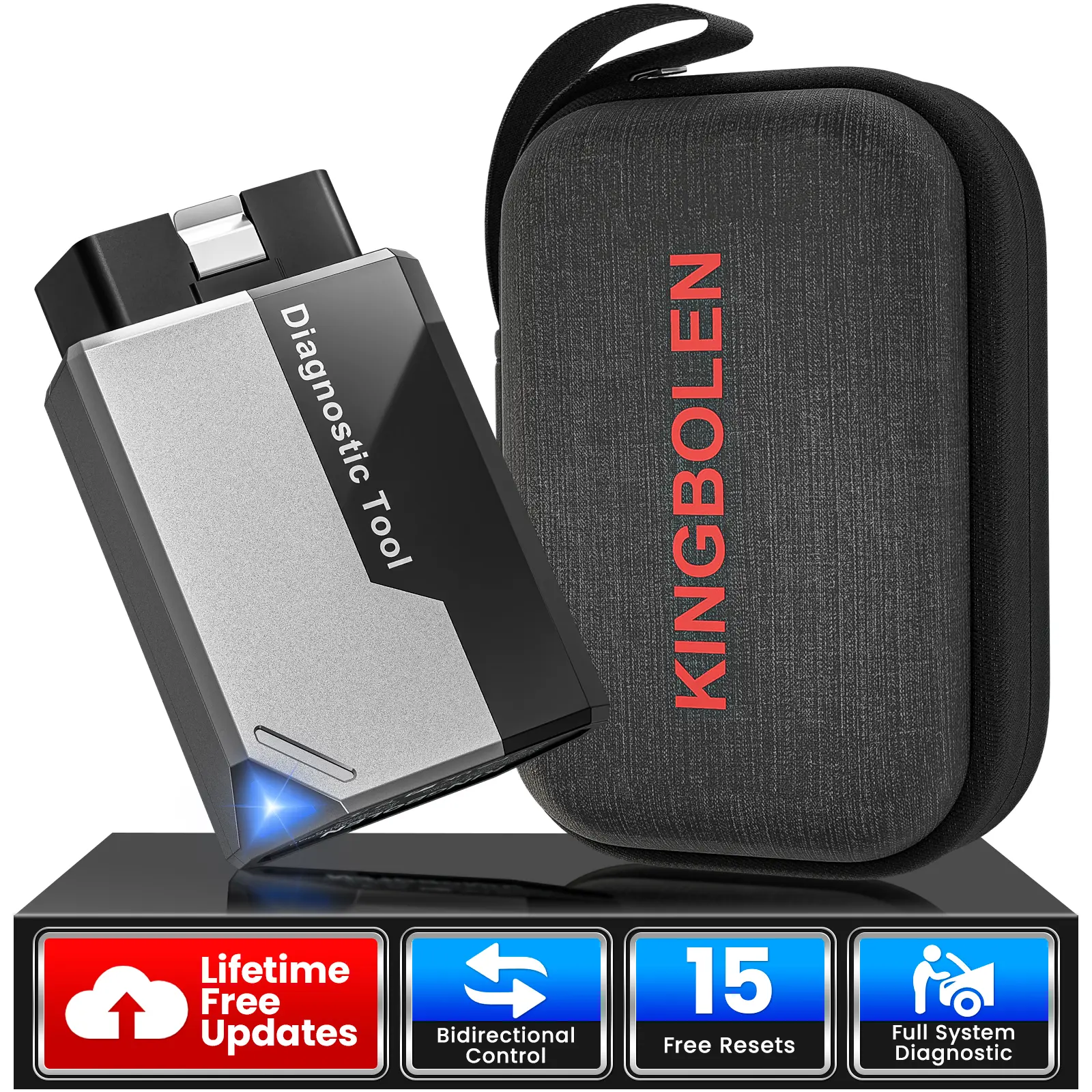 KINGBOLEN Ediag Elite Bluetooth 5.2 OBD2 Car Code Scanner Reader, Car Diagnostic Tool with 15+ Reset Services, Bi-Directional Test, Full System Testing, Check A/C Clutch Live, Pocket-Size for Quick Roadside Checks, No Subscription for iOS & Android,toolup