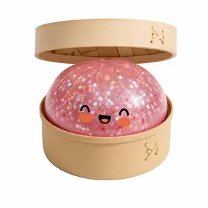 Glitter Dumplings ,Sparkle Dumpling Squishy Blind Box, Cute Bao Bun Slow Rising Fidget Toy, Soft Sensory Stress Relief Squeeze Toy with Steamer Case