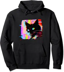 Psychedelic Weirdcore Cat Pullover Hoodie - Nestorporas Shop 55B0CTYQPD6Y