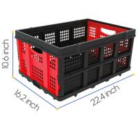 60L Portable Collapsible Storage Crate (Red)