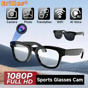 smart glasses with camera , 800W Anti-Shake Camera  with Video Recording Dual Mic, Simultaneous Interpretation/GPT Identify Objects, 270mAh Blue Light  smart  audio   blue light  gift man Smart Wireless Bluetooth Bluetooth Sports Glasses smart glasses
