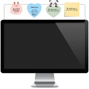 2 count  Memo Board Top Mount,18"  Sticky Note Holder,Universal Transparent Sticky Notes Memo Pad,Sticky Boards,Message Board for Computer Monitors