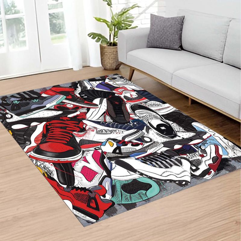 Soft Rug, Kids Room Rug, Sneakers Rug,Shoes Rug,Sneaker Room Rug,Area Rug,Mixed Sneakers Rug,Cool Sneakers,Modern Rugs,Awesome Room Rug Mat