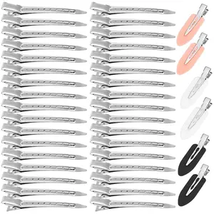 40 Pcs Hair Clips Women Styling, Alligator Metal Hair Clips, Hair Pin Curl Rollers Clips, 34 Pcs 3.5"Duckbill Sectioning Hair Clips and 6 Pcs 2.3"No Crease Clips JZko