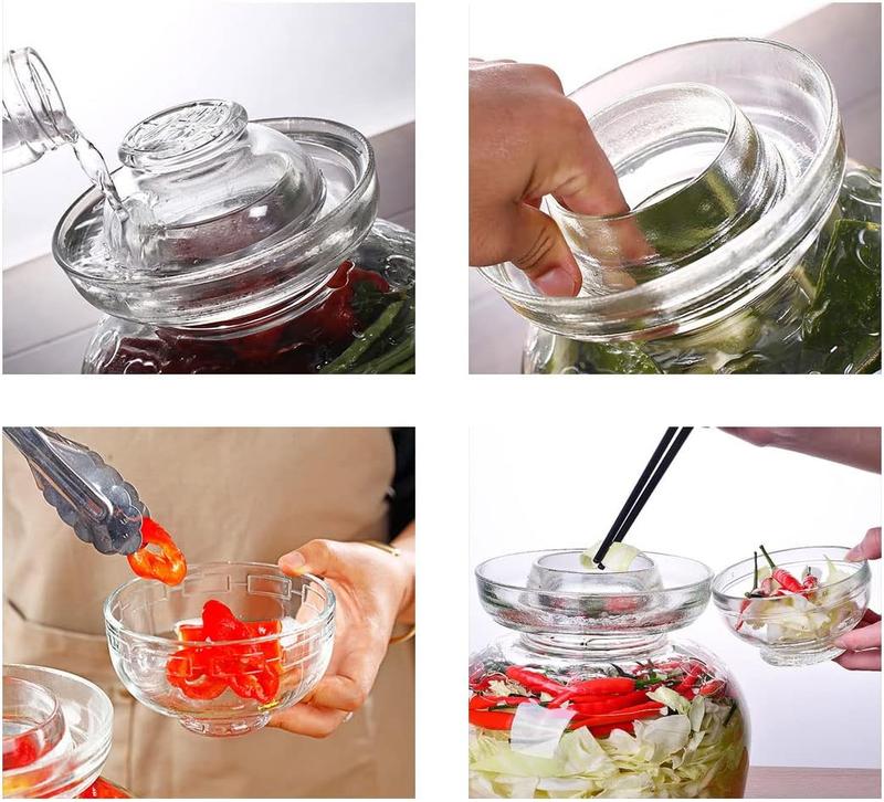 1.5L Glass Jar with Lid Fermentation Jar, Traditional Fermenting Kit Crock with Water Seal Airlock Lid, Pickle Jar for Pickles Kimchi, Sauerkraut,  Brewing Kombucha