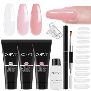 Gel Extension Kit, Shimmering Gel Nails, Acrylic Nail Extensions, Quick Build Dip LED Gel, Professional Manicure Supplies, Nail Art, Polygel Nail Kit, Nail Art Kits