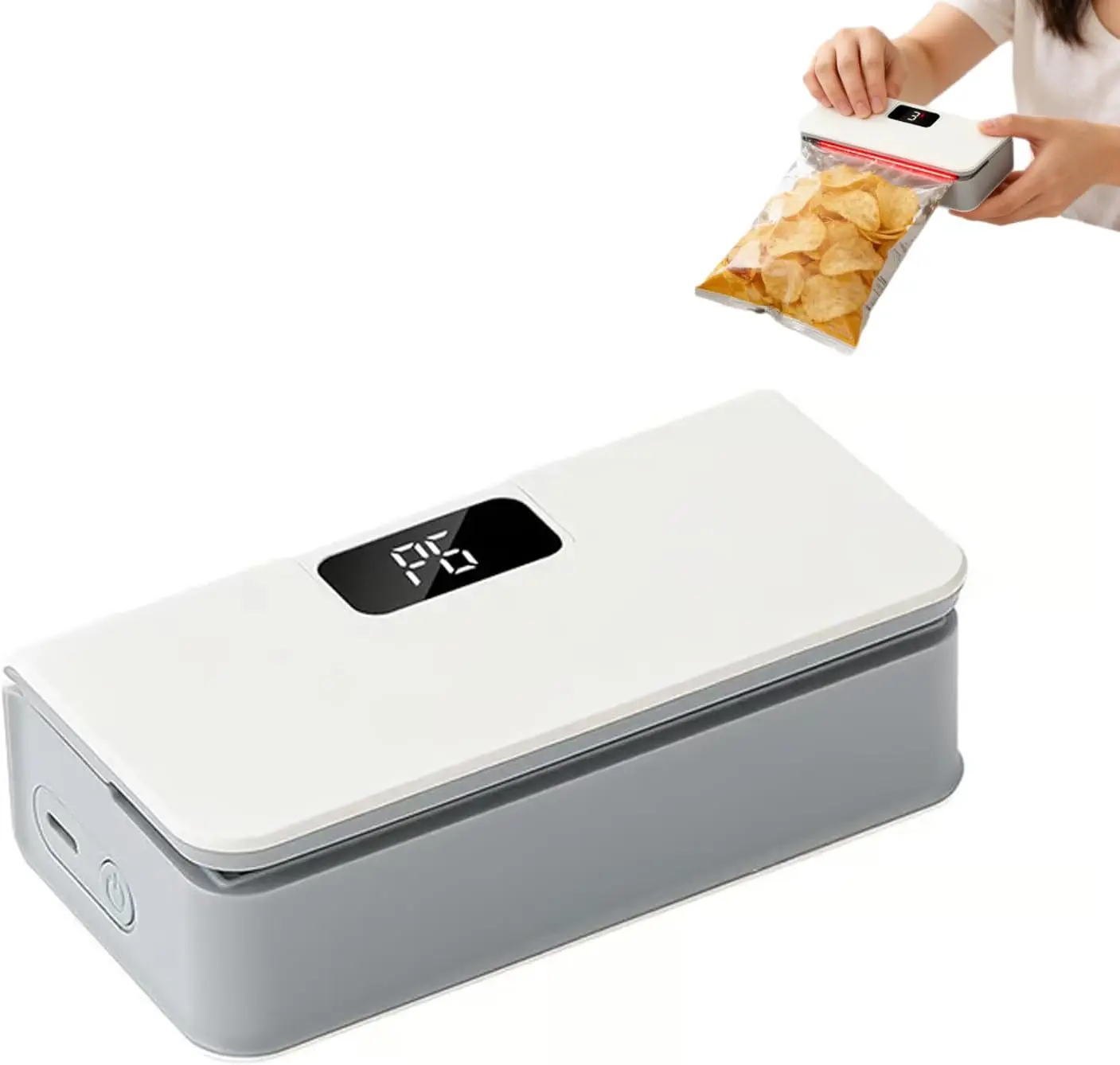 Mini Bag Sealer & Cutter – USB Rechargeable Portable Heat Sealer for Snack Bags, Chips, Coffee & Pet Food Packaging. Compact Handheld Food Storage Sealing Machine for Kitchen, Home, Office & Outdoor Use