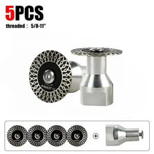 5PCS 1.57"(4cm) Mini Diamond Saw Blade with 5/8-11 Thread, Corrugated Cutting Disc for Detail Stone Carving, Marble, Granite & Ceramic, Small Grinding Wheel for Angle Grinders