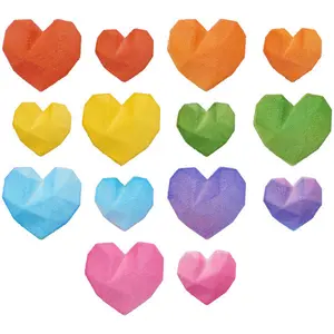Geometric Heart Sugar Toppers 1 1/4in 6-Count