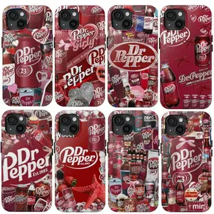 Diet Dr Pepper Soda Can Pattern Red Aesthetic Design Heavy Duty Tough Phone Case Shockproof Drop Protection Durable Hard Cover Trendy Gift for iPhone 11 12 13 14 15 16 17 Pro Max Plus