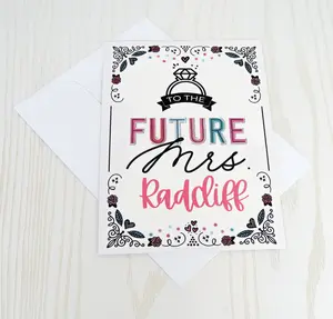 Personalized To the Future Mrs Card - Wedding Bridal Shower Engagement Party Celebration - Bride to Be Unique Gift Card Holder Cash - Folded Card for Her