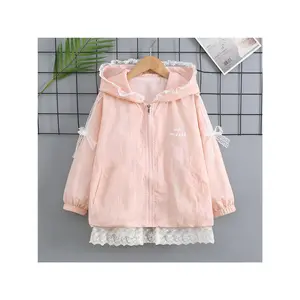 Lightweight girls' UPF sun protection cardigan--thin summer jacket for older children, stylish air-conditioning cardigan, breathable outerwear suitable for warm weather