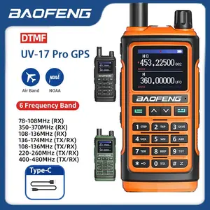 BF UV-17pro walkie talkie 10W high-power VHF UHF multi band compatibility, GPS， 999 channel storage, Type-C direct charging, capable of long-distance communication. The wireless device is suitable for outdoor exploration, hiking, and camping communication