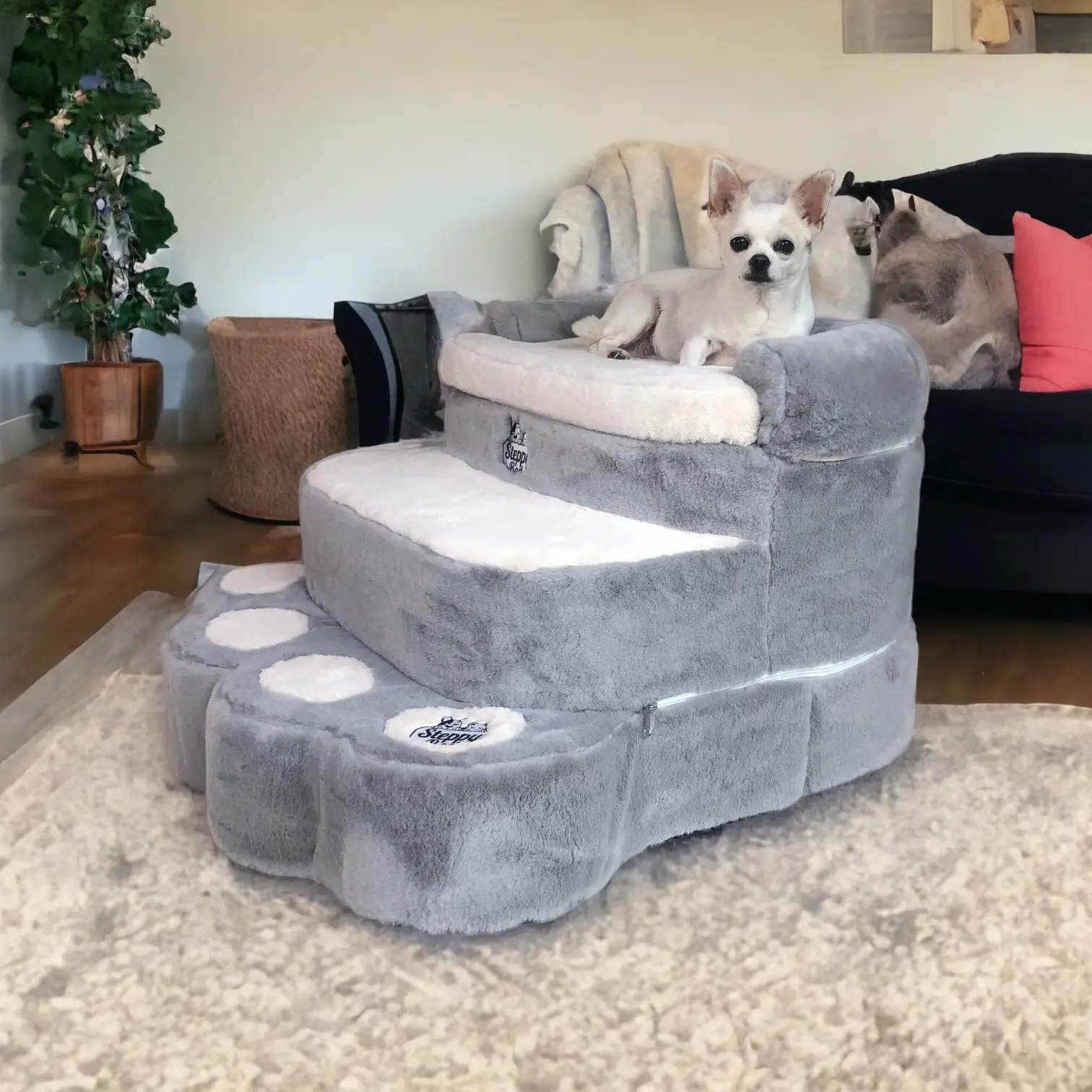 Steppy Bed 5.5 - 3 Step Dog Steps - Paw Base - Available 9/2