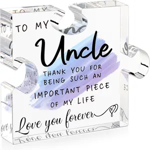 Uncle Gifts Best Uncle Ever Gifts Uncle Gifts from Niece Nephew Uncle Fathers Day Birthday Card Acrylic Plaque with Sayings Thanksgiving Christmas Desk Decorations Uncle to Be Present