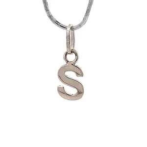 14K White Gold Letter "S" Pendant