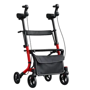 Heavy Duty Upright Rollator Walker for Seniors with Seat, Foldable Rolling Walker with 10" All Terrain Wheels, Adjustable Height Mobility Walker Supports 450 lbs, Black/Blue/Red tiktokshopspringglowup