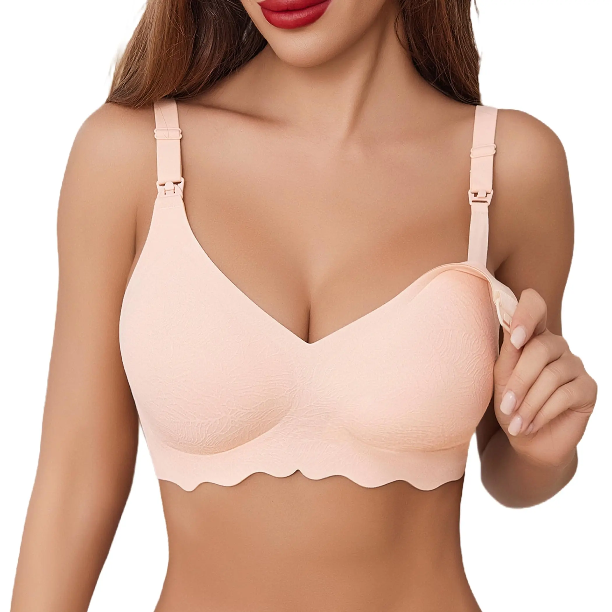 Women's Seamless Ultra-Comfort Nursing Bralette - Natural Shape, Breastfeeding & Maternity Sleep Use