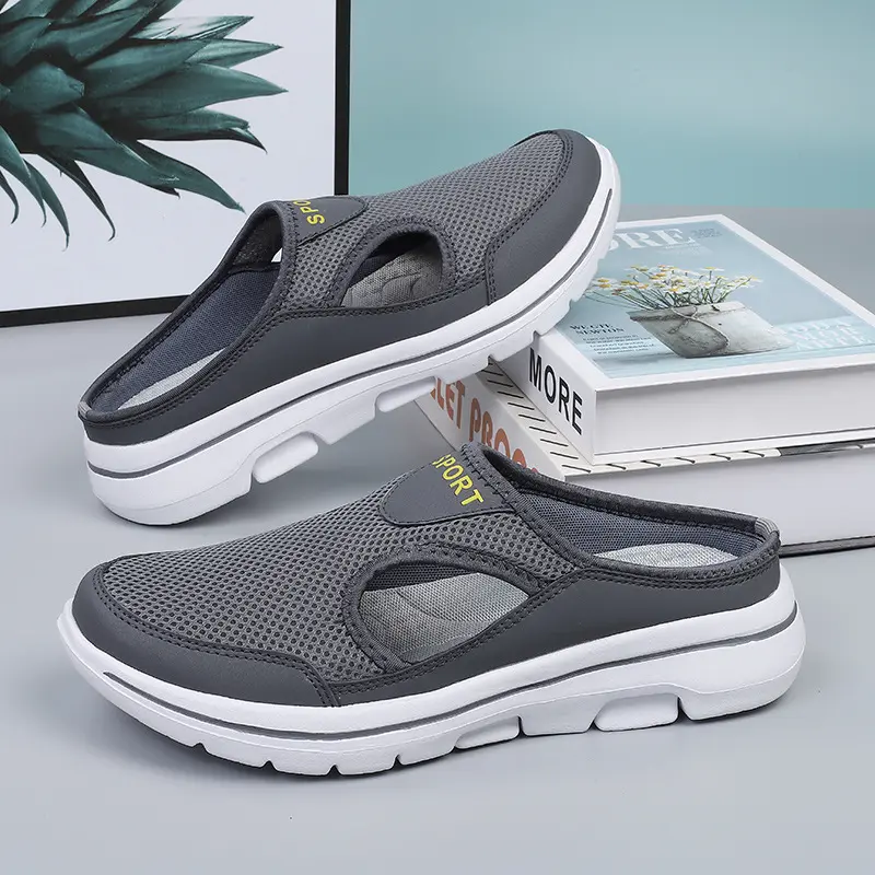 Unisex Breathable Mesh Slip-On Mules - Cloud-Soft EVA Footwear, Lightweight Backless Casual Loafers, Dry Indoor-Outdoor Shoes for Men Women Daily Wear, Garden