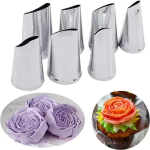 7 count/set Cake Decorating Tips Set Cream Icing Piping Fondant Rose Nozzle Pastry Tools Fondant Decorating Tools