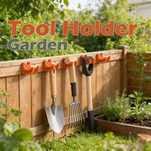 4pcs Garden Tool Hanging Rack 35mm Diameter Hanger for Brooms/Shovels/Rakes/Hoes (compatible with long-handled tools) and other tool hooks for storage. Hanging rack with screws for wall mounting, shovel storage, wall-mounted storage, minimalist hangers, c