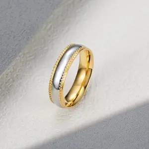 Elegant Simple Plain Circle Women's Stainless Steel Ring Gold & Silver Finish Perfect for Daily Wear Banquets Gifts for Family Friends Couples