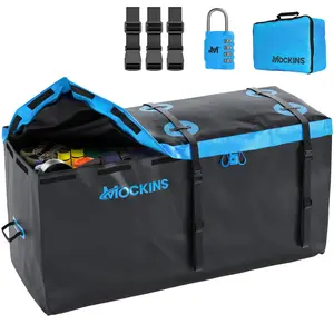 Mockins 25 Cu Ft. Blue Waterproof Carrier Bag (60"x24"x31") with Buckle Straps, Lock & Carry Bag