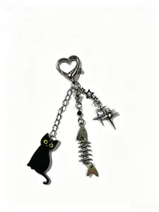 Acrylic Cat Keychain, Handmade Assembly, Animal Pattern, Casual Style, All Seasons, Organize Essentials, Perfect Gift Idea