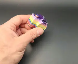 3D Printed Fidget Clicker Camera Keychain  Rainbow Color Satisfying Click Sound